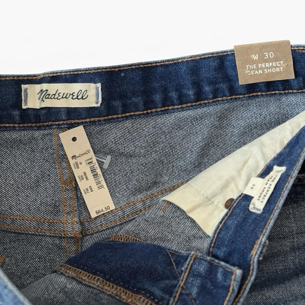 Madewell The Perfect Jean Short High Rise Mom Fit Denim NWT Size 30